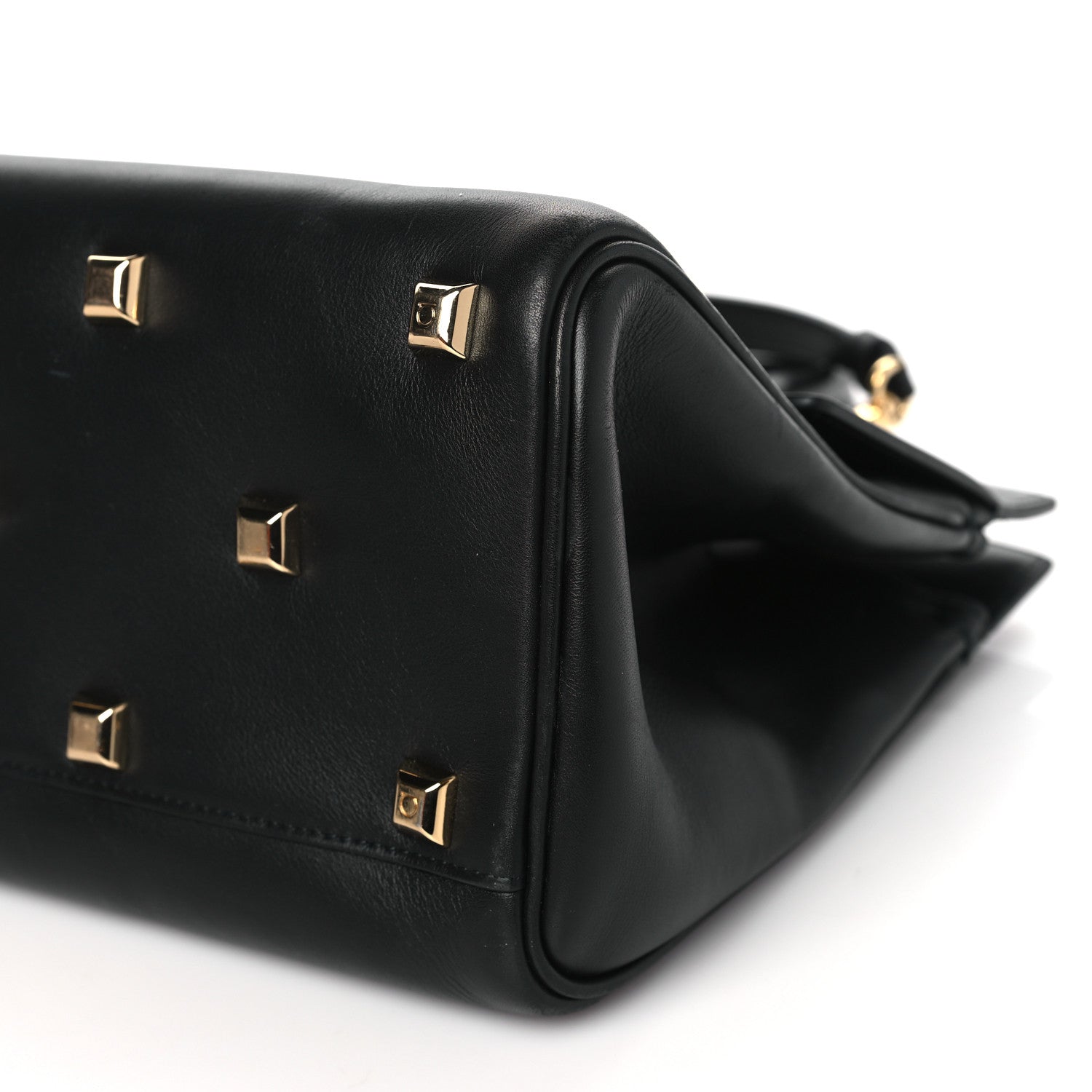 Salvatore Ferragamo Calfskin Medium Studio Bag Black 9 of 9