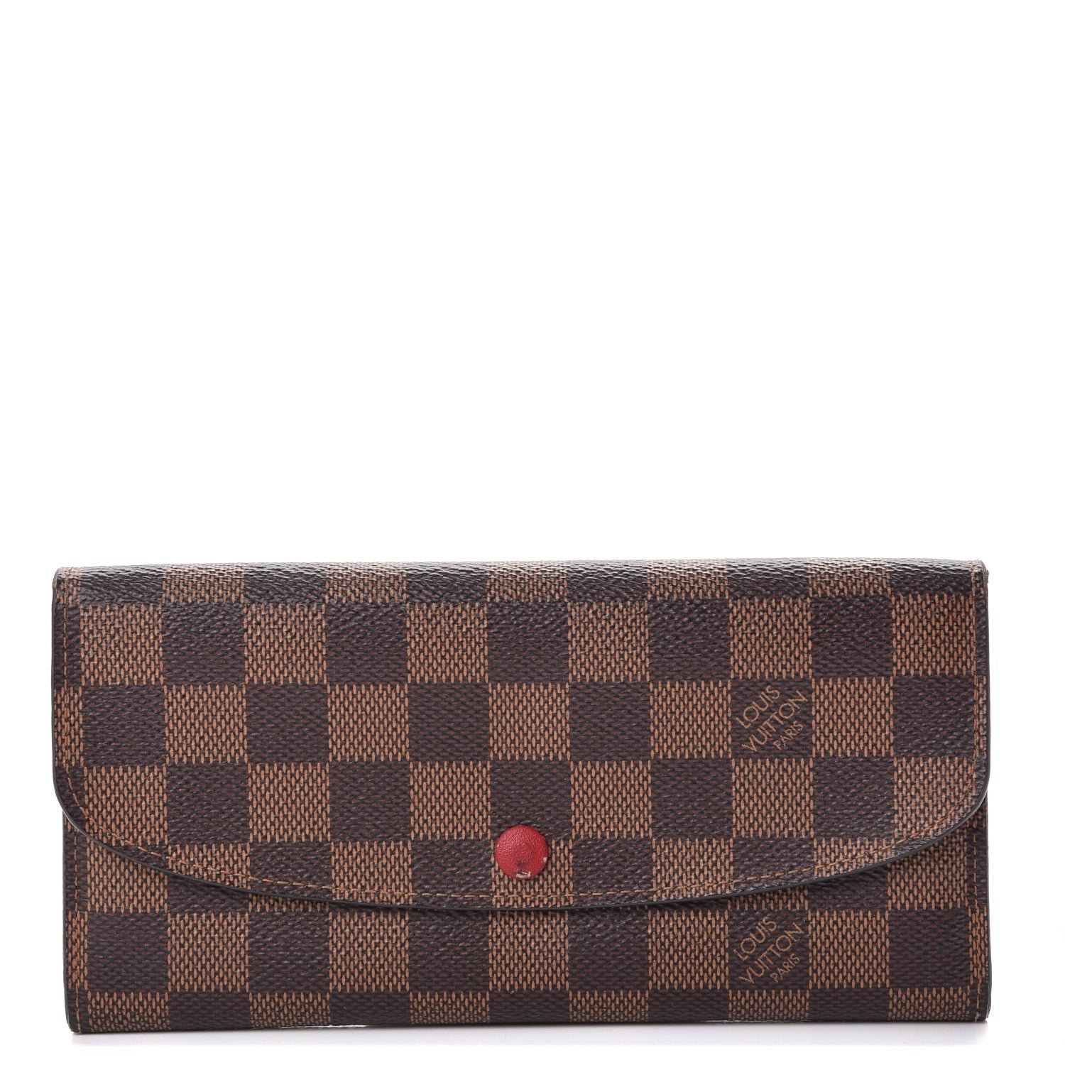Louis Vuitton Damier Ebene Emilie Wallet Red 1 of 8