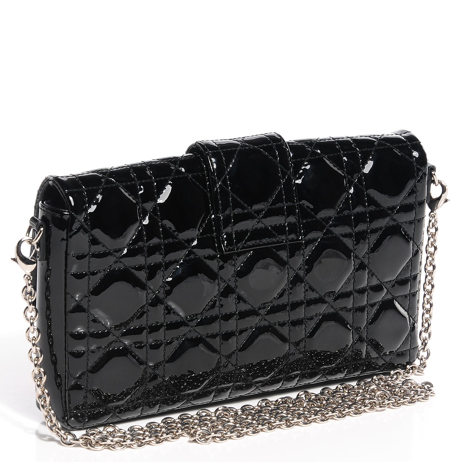 Christian Dior Patent Cannage New Lock Pouch Black 3 of 7