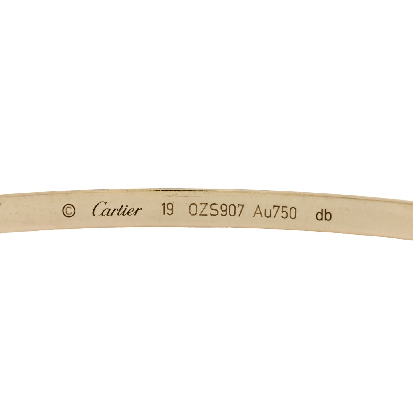 18K Yellow Gold Small LOVE Bracelet 19