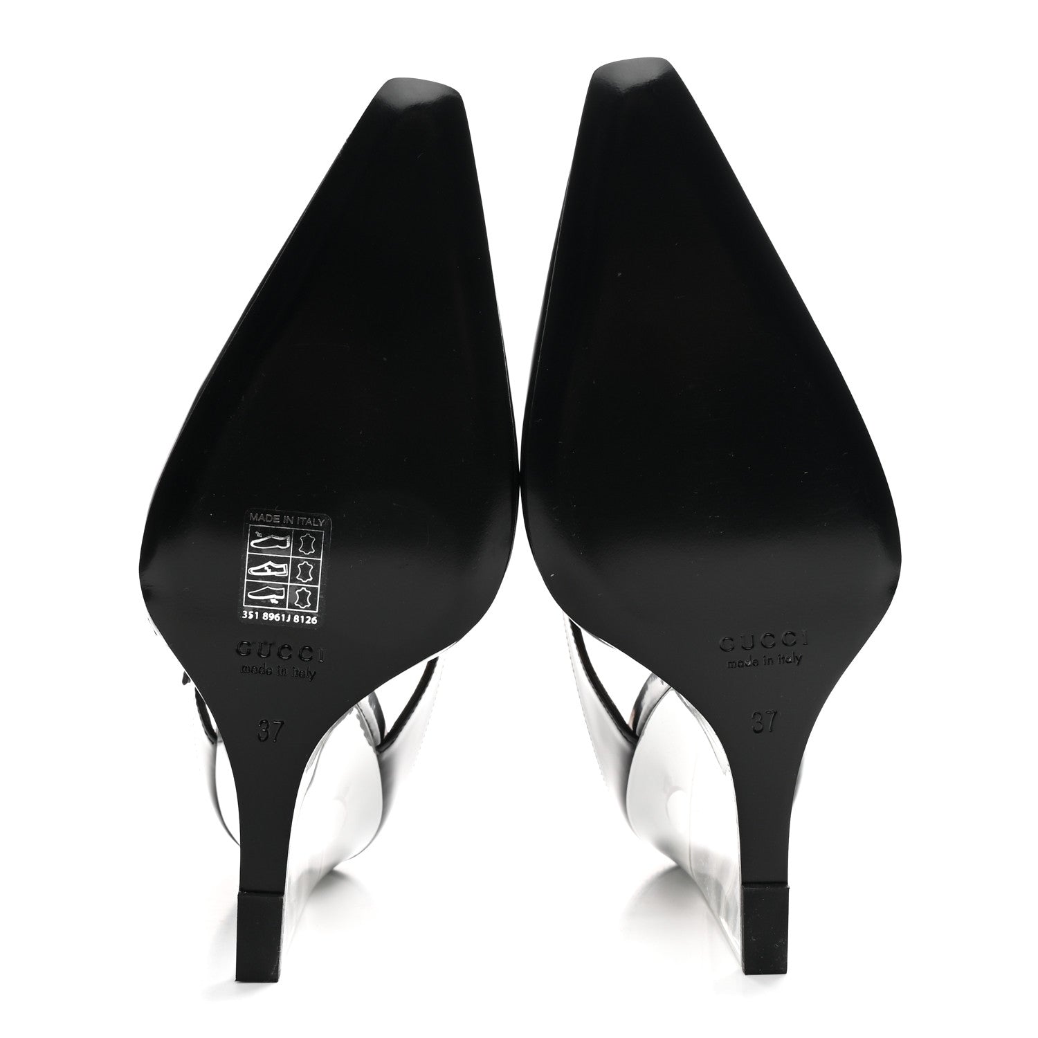 Gucci Regent Calfskin Wedge Mules 37 Black 6 of 11