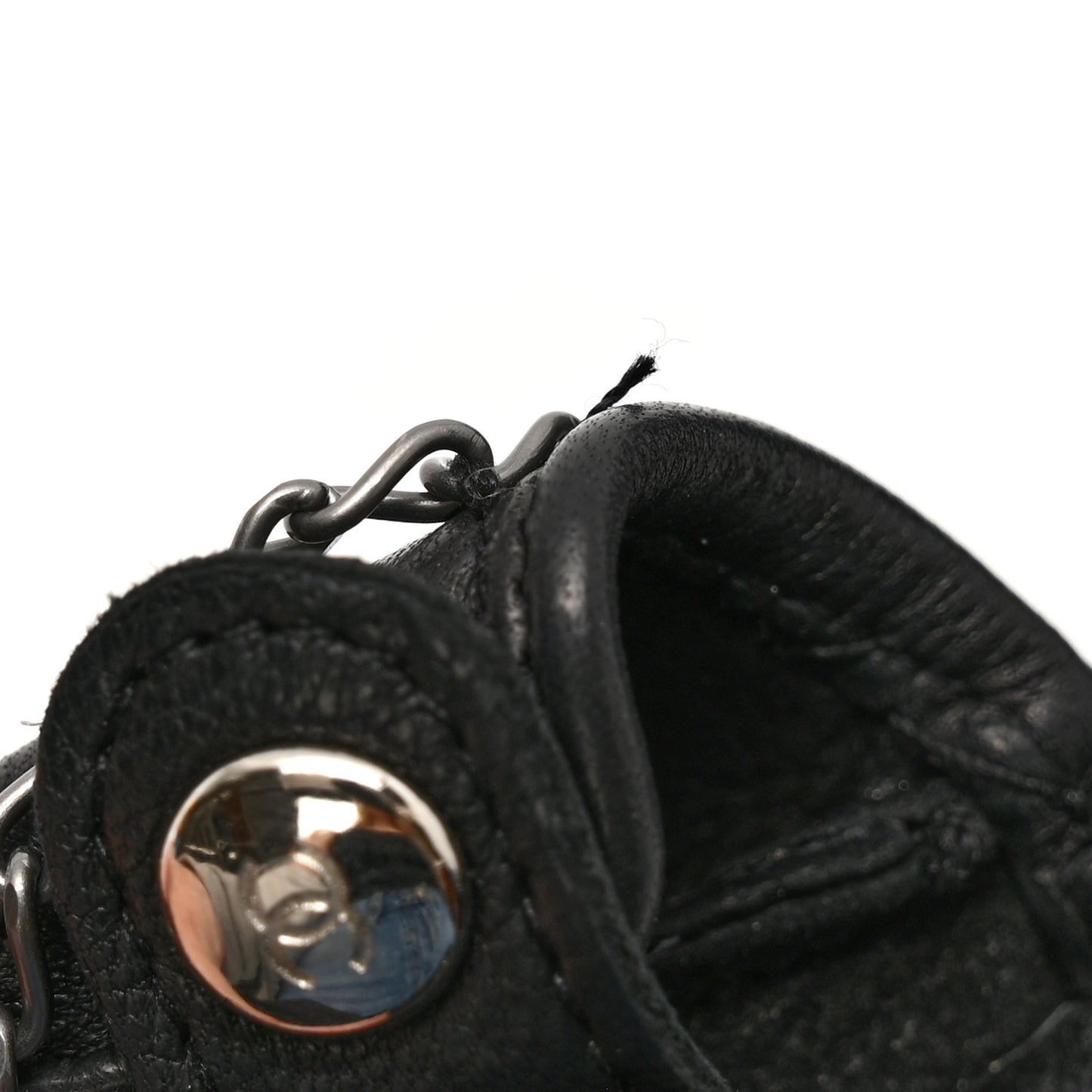 Lambskin Fringe Fingerless Gloves 7.5 Black
