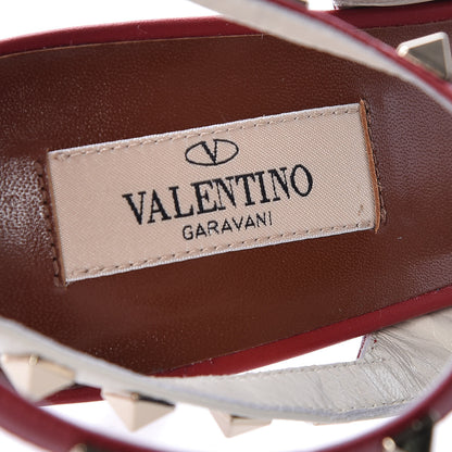 Valentino Garavani Nappa Rockstud Ankle Strap 100mm Pumps 41 Rosso Valentino Ivory Pure Blue 7 of 10