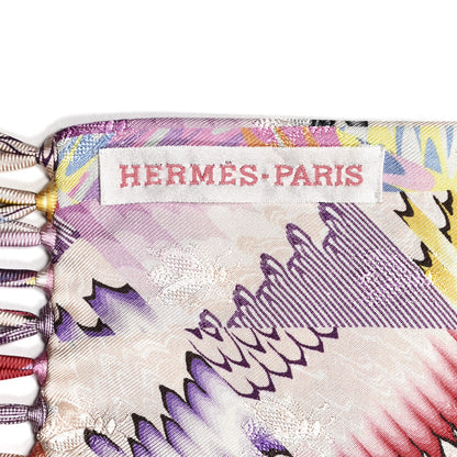 Hermes Silk Marble Fringed Muffler Rose Multicolor 3 of 4