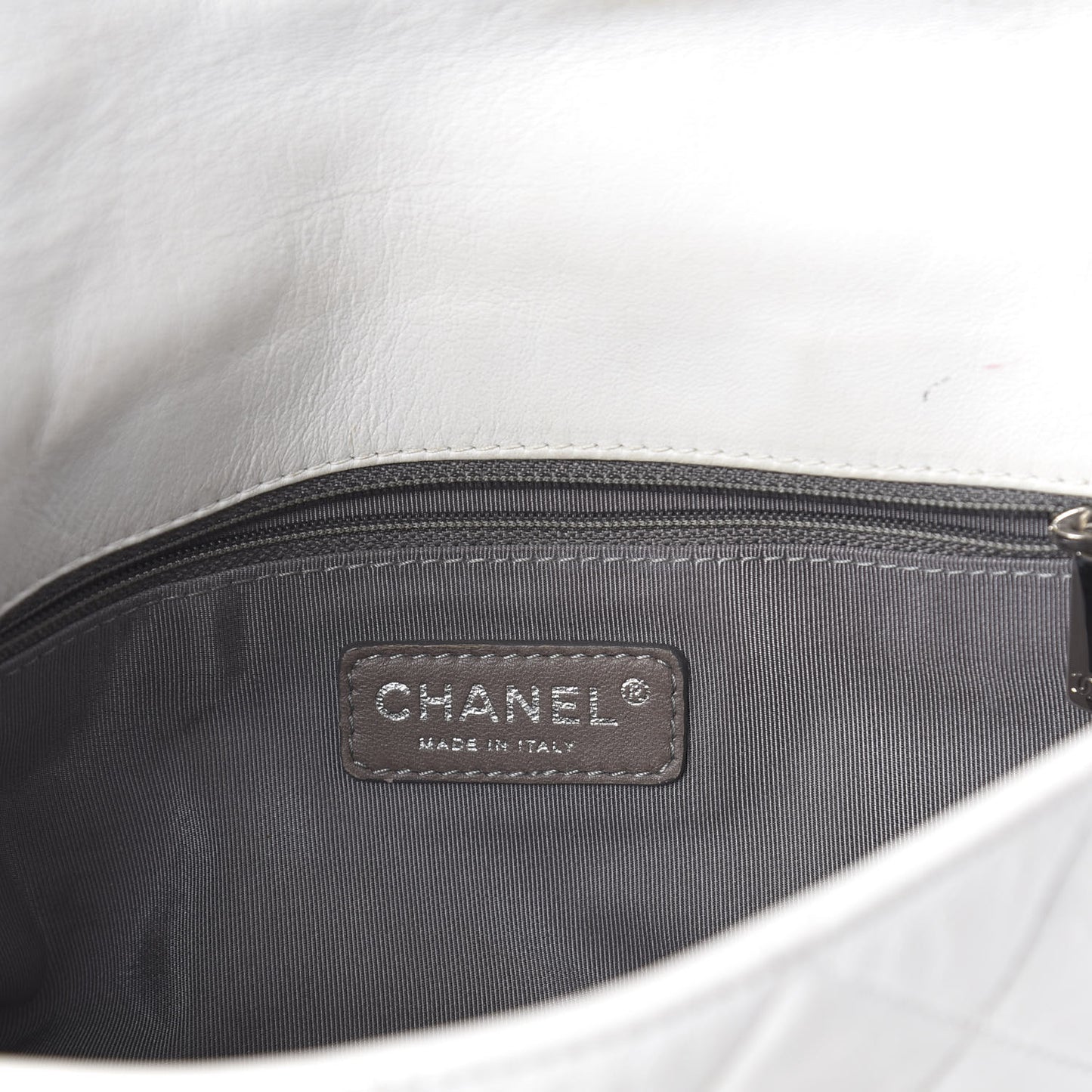 Lambskin Quilted Medium Flap Black White