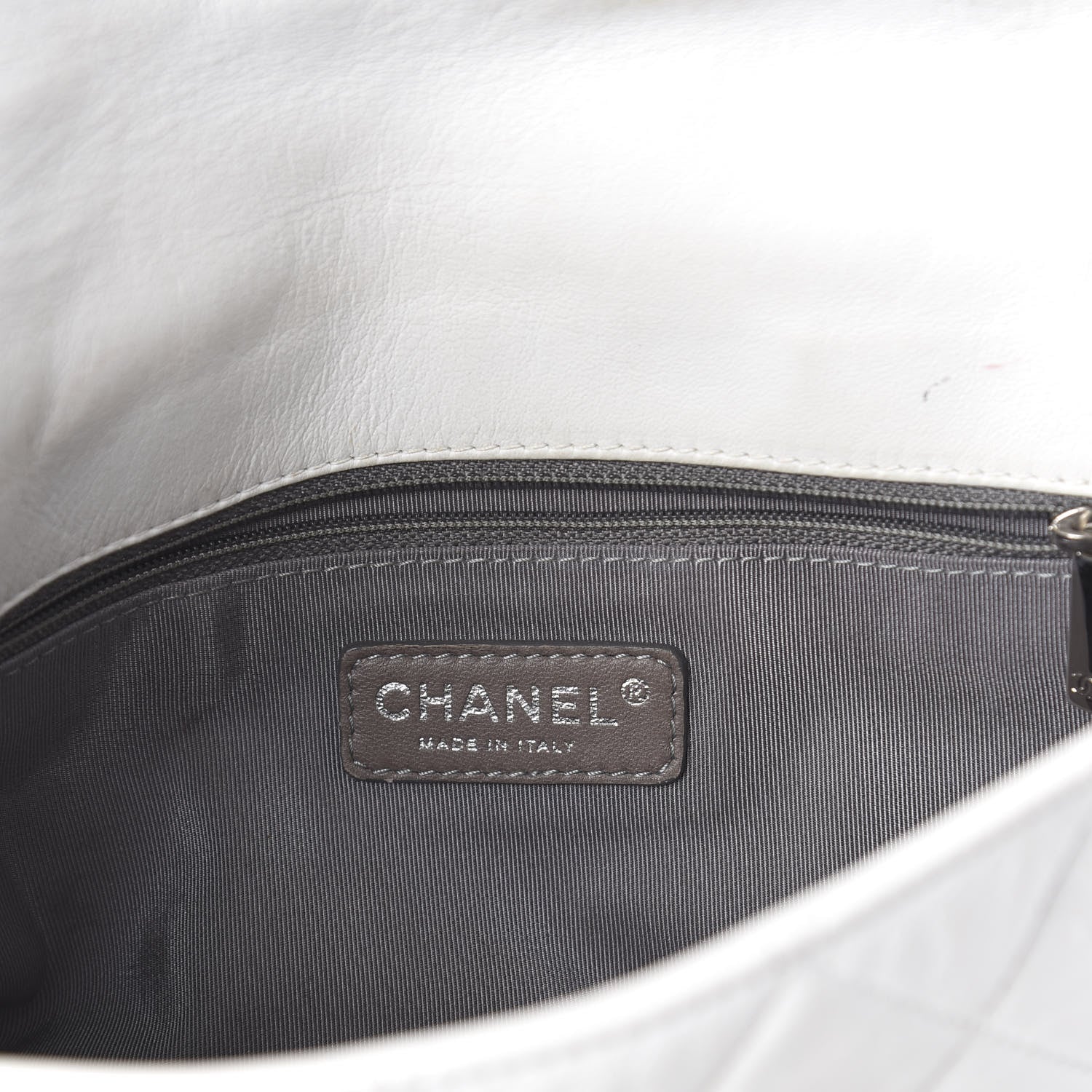 Chanel Lambskin Quilted Medium Flap Black White 5 of 9