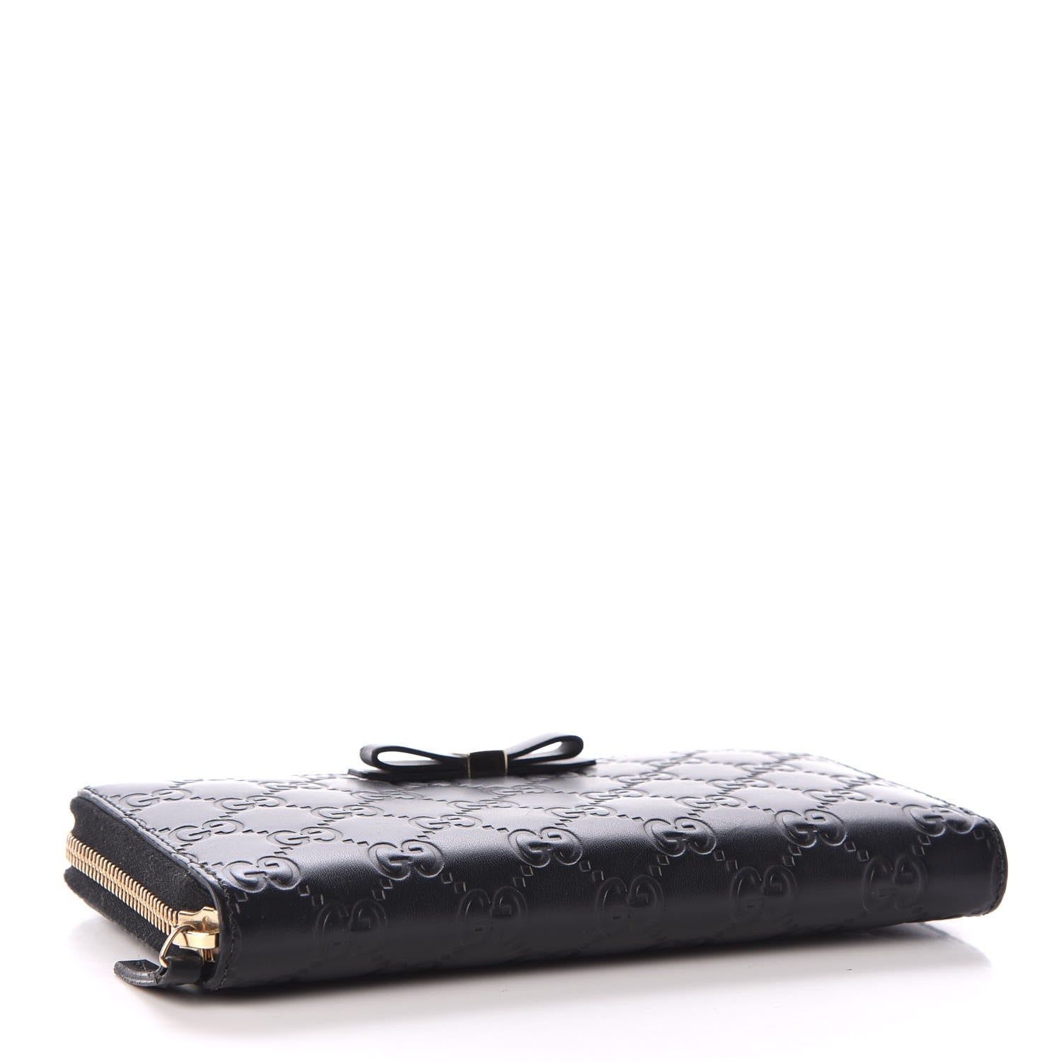 Gucci Guccissima Bow Zip Around Wallet Black 4 of 10
