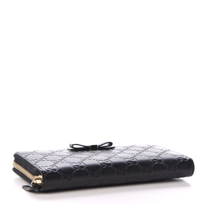 Gucci Guccissima Bow Zip Around Wallet Black 4 of 10
