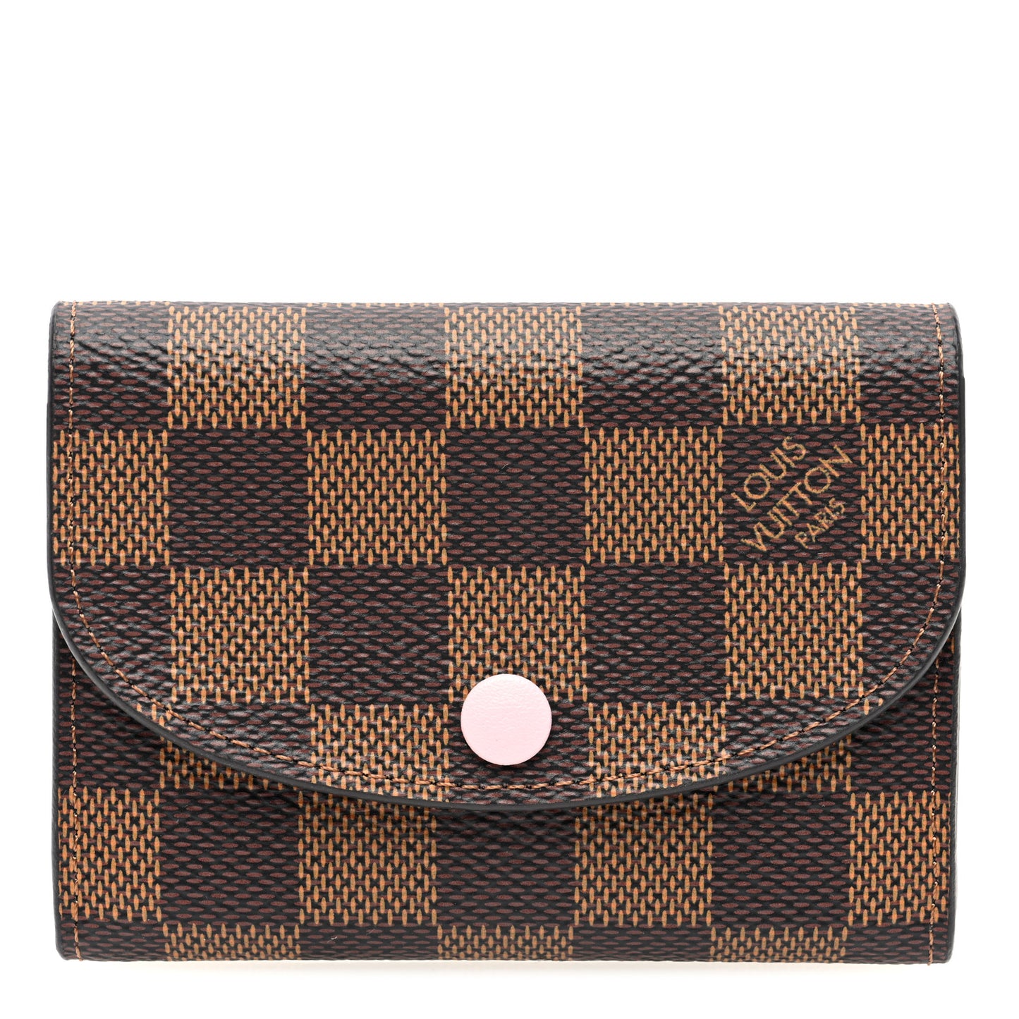 Damier Ebene Rosalie Coin Purse Rose Ballerine