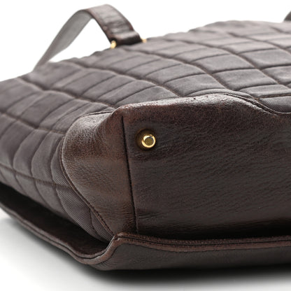 Chanel Canvas Calfskin Chocolate Bar Quilted CC Shoulder Bag Dark Brown 9 of 15