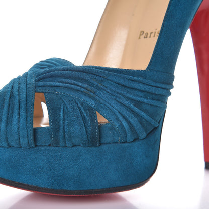 Christian Louboutin Suede Aborina 150 Pumps 38 Peacock 13 of 15