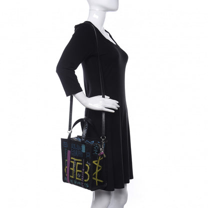 Balenciaga Agneau Arena Graffiti All Over XS Bazar Shopper Tote Black Multicolor 2 of 9