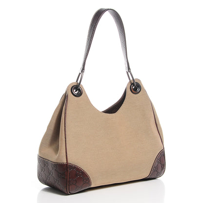 Gucci Guccissima Trim Canvas Colbert Hobo Dark Brown 3 of 7