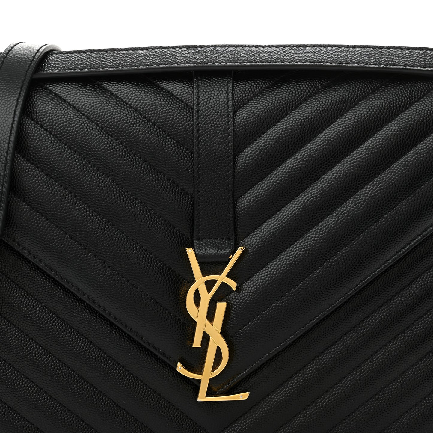 Grain De Poudre Matelasse Chevron Large Monogram Satchel Black