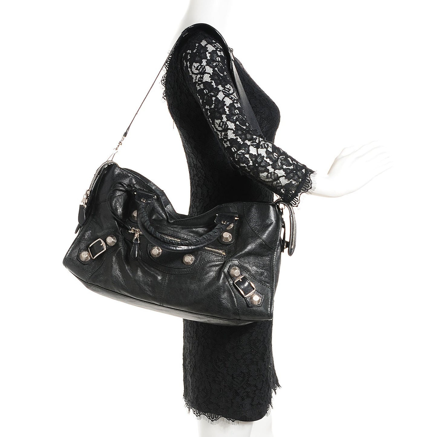 Agneau Giant 21 Silver Hardware Part Time Black