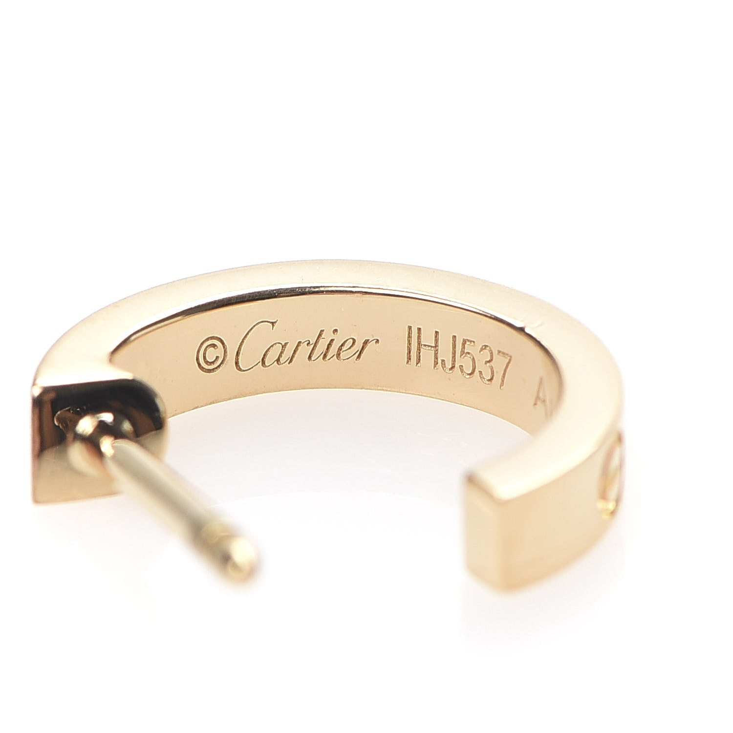 Cartier 18K Yellow Gold Small LOVE Hoop Earrings 4 of 6