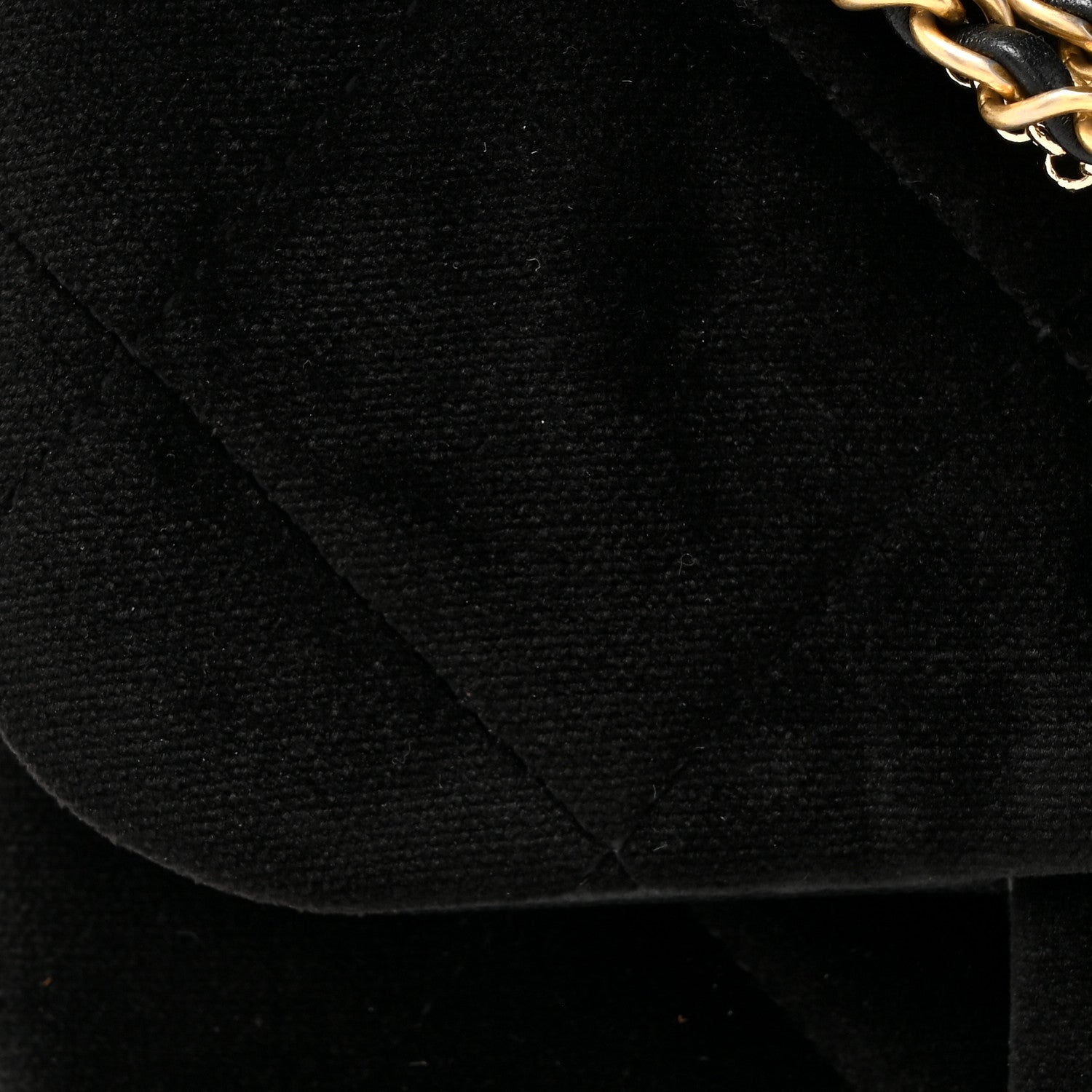 Chanel Velvet Quilted Crush On Chains Flap Bag Black 8 of 10