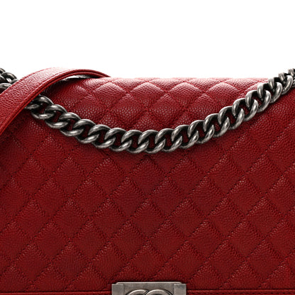 Chanel Caviar Quilted New Medium Boy Flap Dark Red 8 of 11
