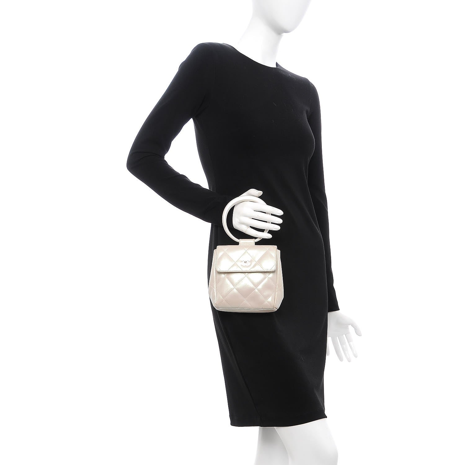 Chanel Iridescent Lambskin Quilted Round Handle Mini Flap 2 of 12