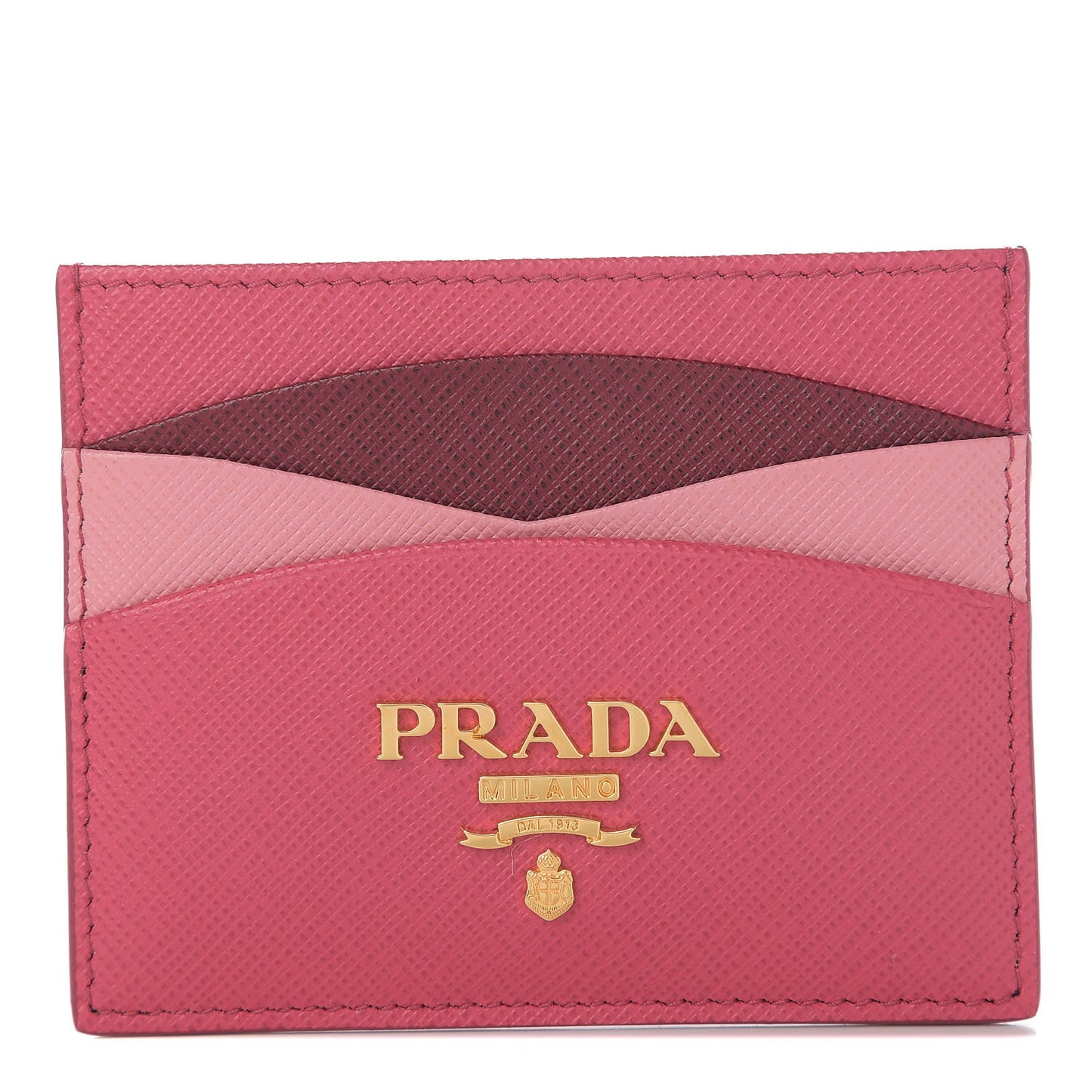 Saffiano Metal Card Case Peonia Cerise