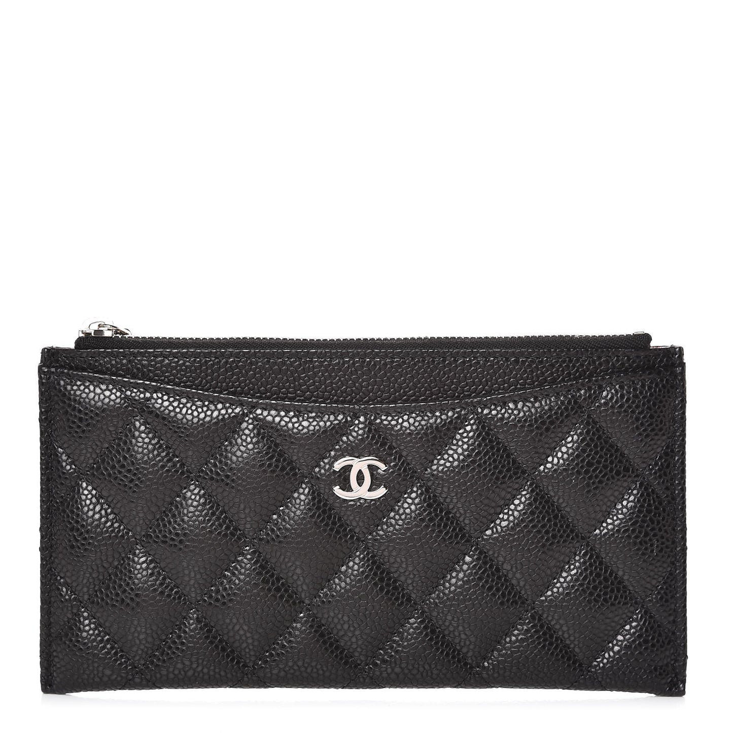 Caviar Quilted Classic Zip Pouch Black