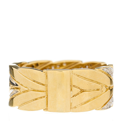 John Hardy 18K Yellow Gold Diamond Modern Chain Band Ring 53 6.75 2 of 3
