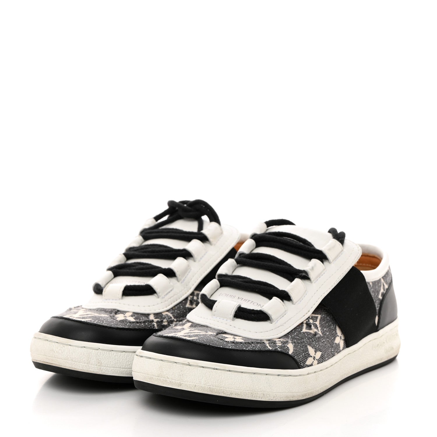 Louis Vuitton Denim Monogram Lous Sneakers 37.5 Gray 3 of 8