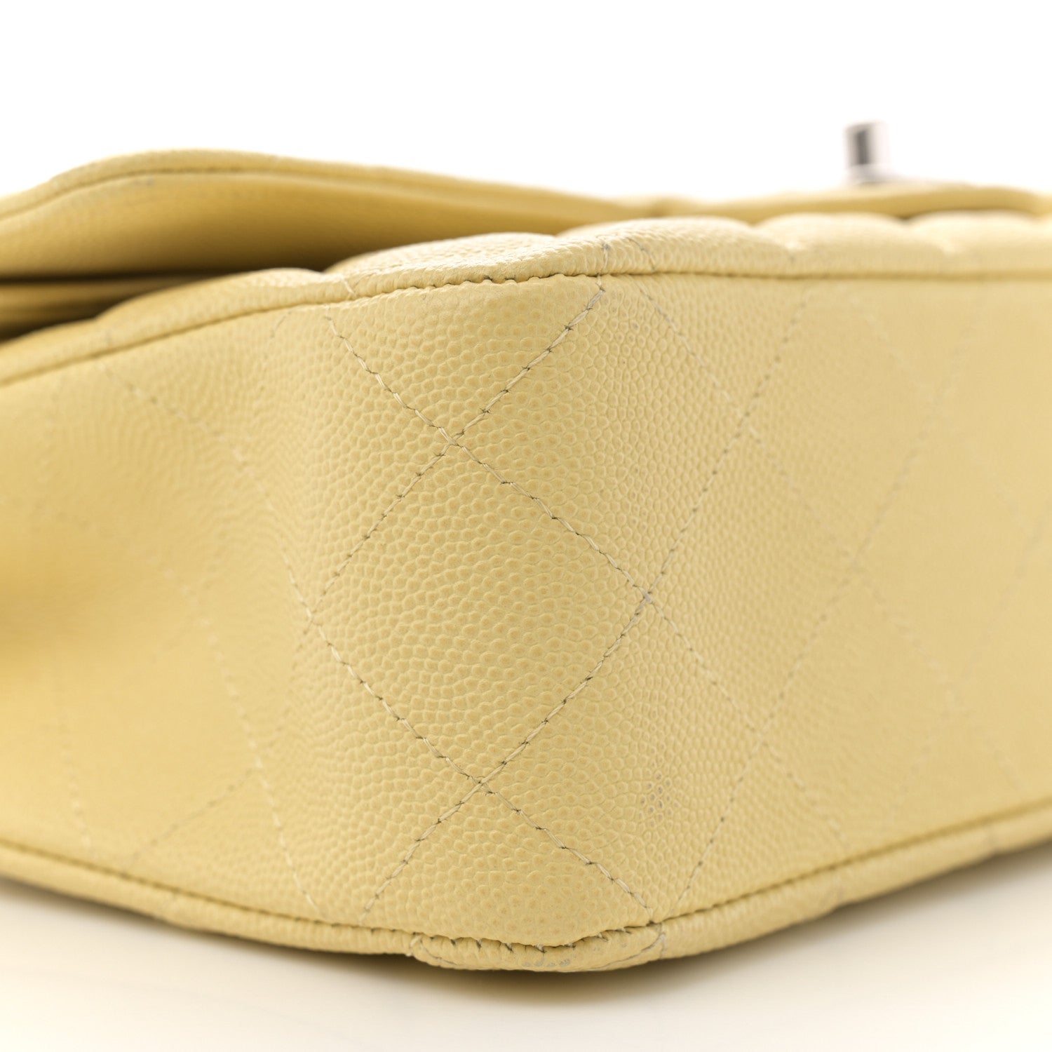 Chanel Caviar Quilted Medium Double Flap Light Yellow 9 of 12