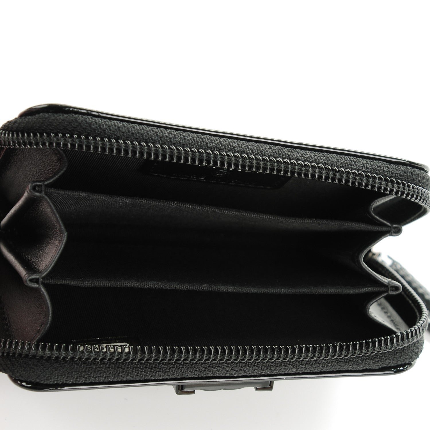 Chanel Patent Quilted Boy Zip Around Coin Purse Wallet Black 5 of 7