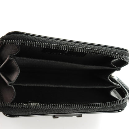 Chanel Patent Quilted Boy Zip Around Coin Purse Wallet Black 5 of 7