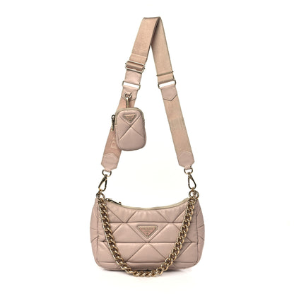 Prada Nappa Re-Nylon Triangle Quilted Patchwork System Shoulder Bag Ninfea 1 of 12