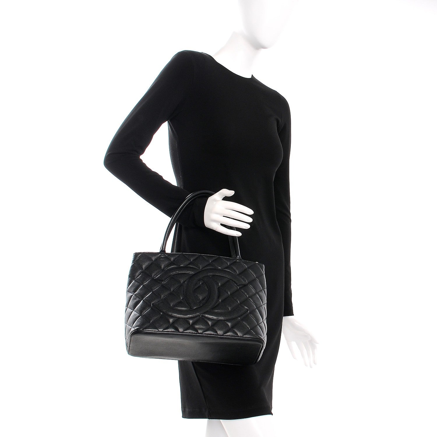 Chanel Caviar Quilted Medallion Tote Black 2 of 8
