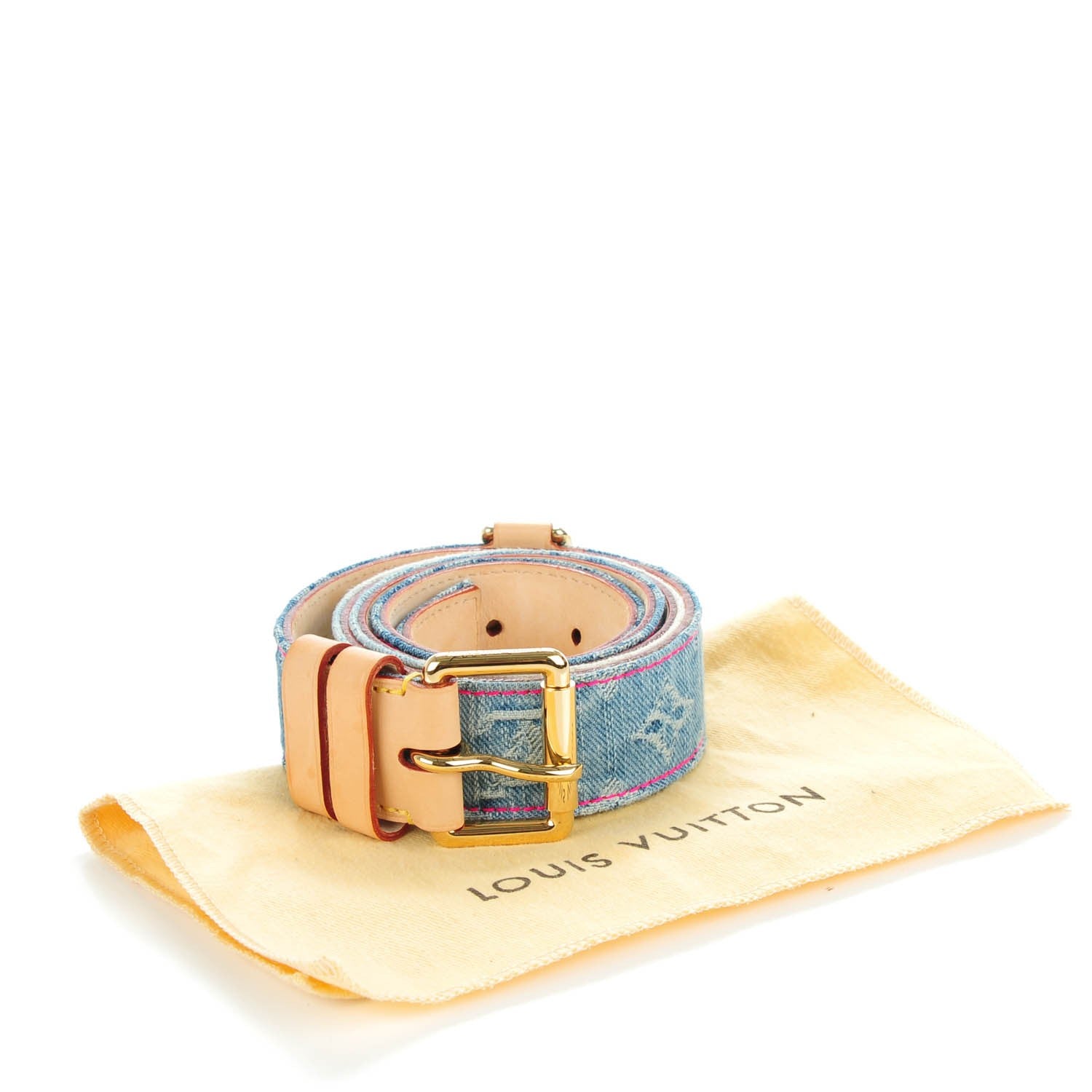 Louis Vuitton Denim Monogram Belt 90 36 Blue 8 of 8