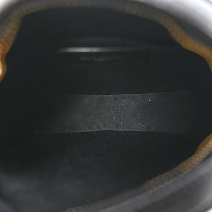 Saint Laurent Grain De Poudre Matelasse Chevron Quilted Round Vinyle Camera Bag Black 4 of 11