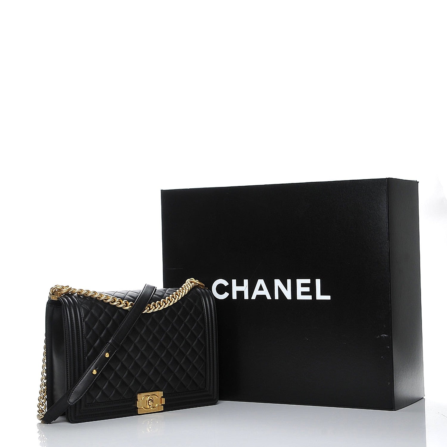 Chanel Lambskin Quilted Large Boy Flap Black 8 of 8