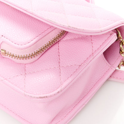 Chanel Caviar Quilted Business Affinity Clutch With Chain Flap Lilac 13 of 14