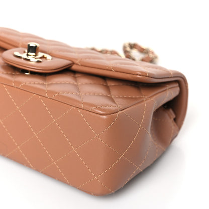 Chanel Lambskin Quilted Mini Rectangular Flap Brown 9 of 9