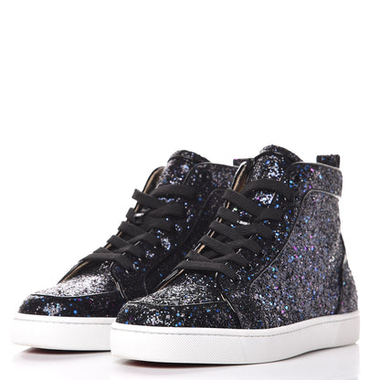 Christian Louboutin Mens Patent Glitter Rantus Orlato Flat Sneakers 41.5 Neptune Black 2 of 7