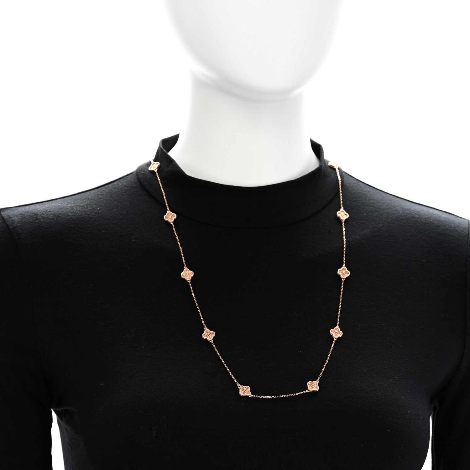 Van Cleef & Arpels 18K Rose Gold 16 Motifs Sweet Alhambra Necklace 2 of 7