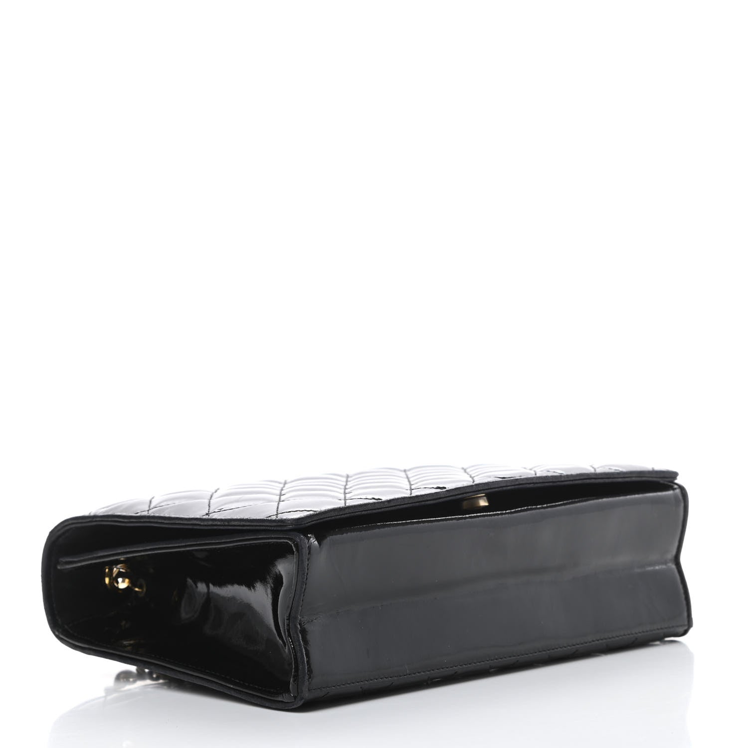 Chanel Patent Quilted Small CC Single Flap Bag Black 4 of 15