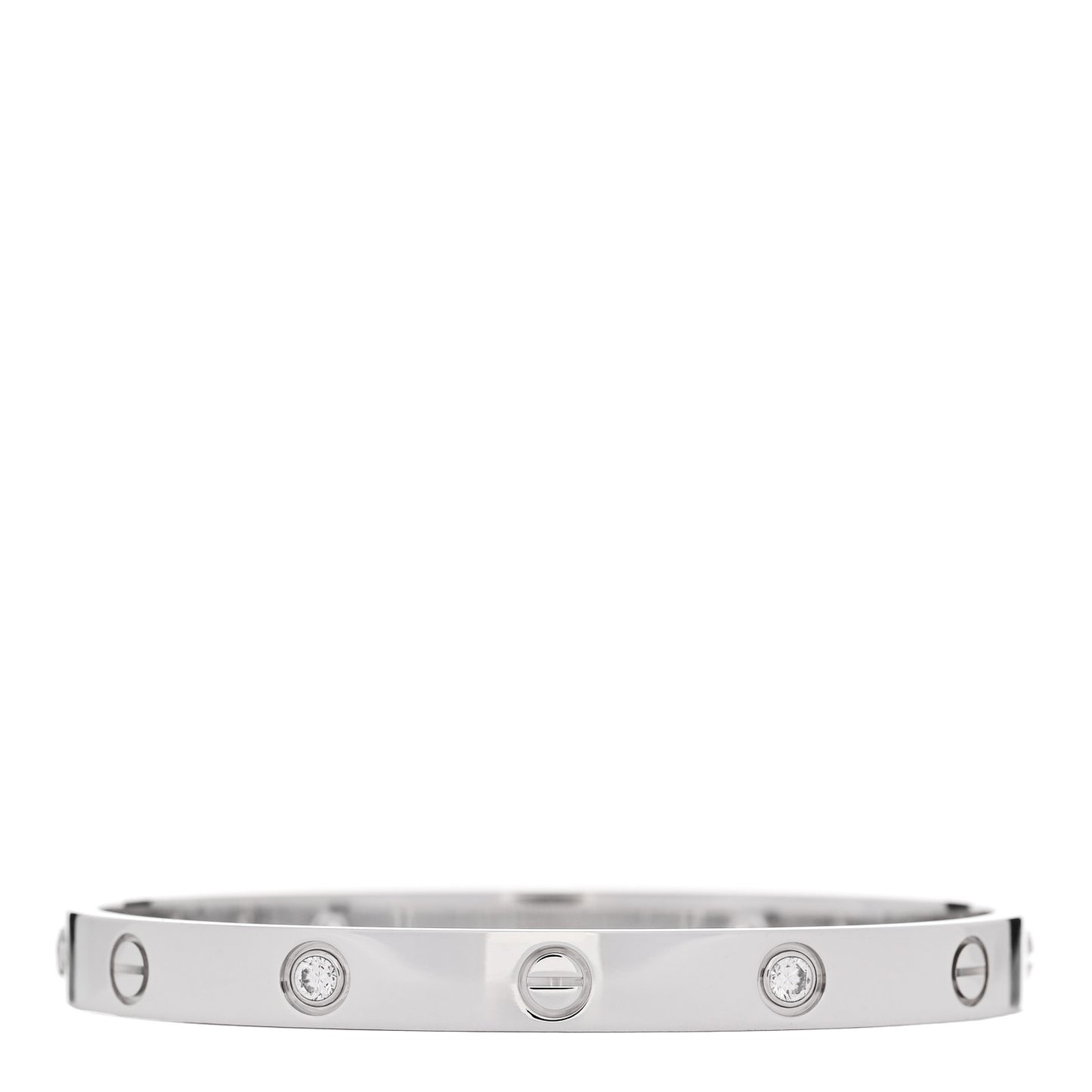 18K White Gold 4 Diamond Love Bracelet 17