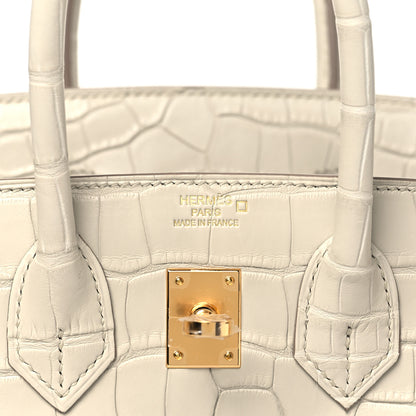 Hermes Matte Alligator Birkin 25 Beton 6 of 12