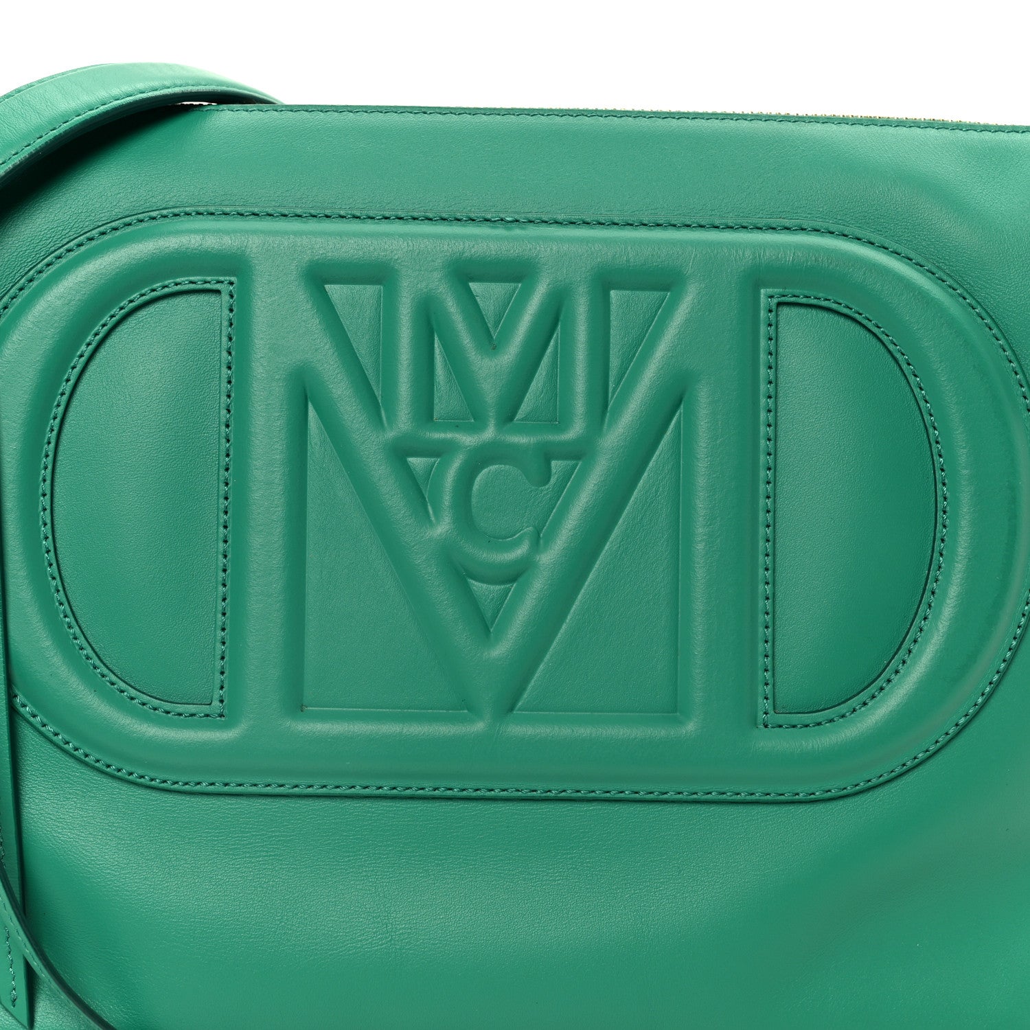 MCM Calfskin Mode Travia Medium Shoulder Bag Green 8 of 10