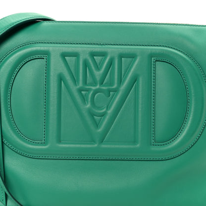 MCM Calfskin Mode Travia Medium Shoulder Bag Green 8 of 10