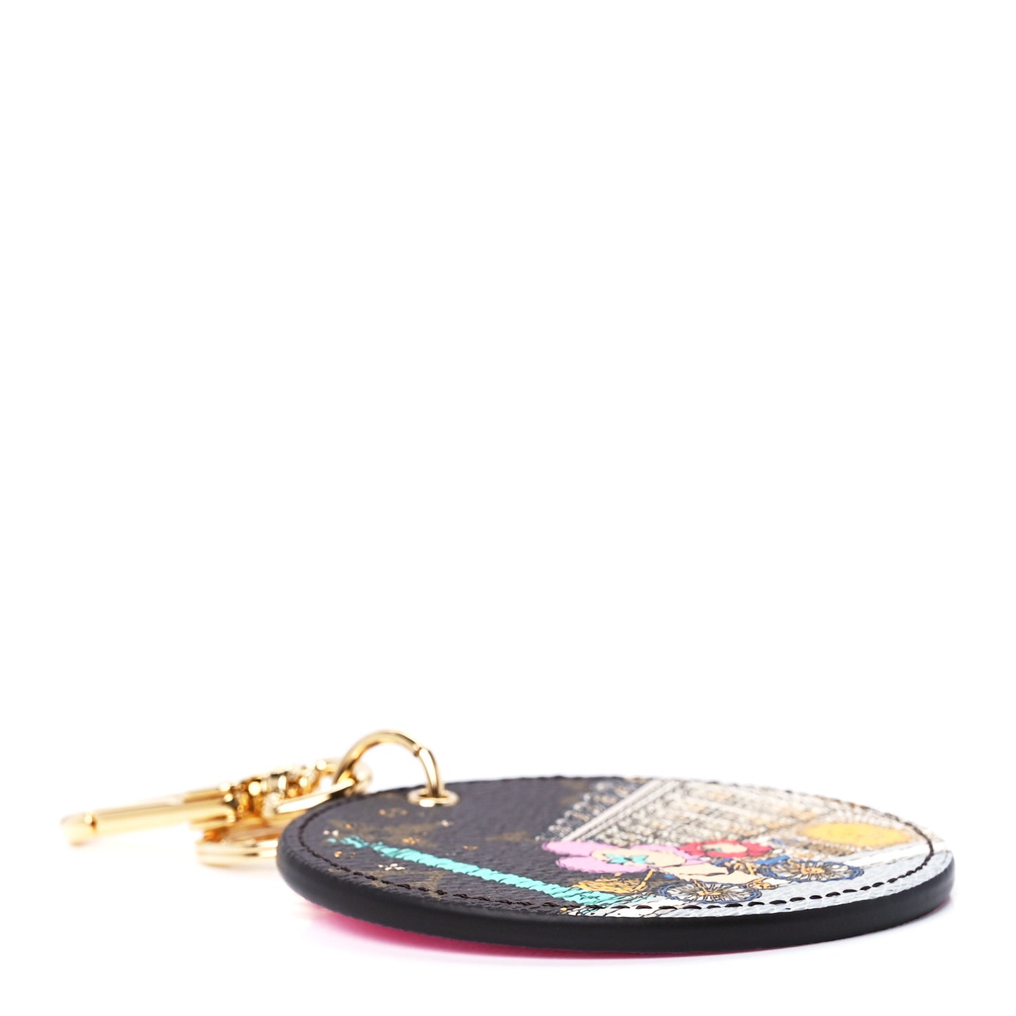 Monogram 2022 Christmas Animation Paris Bag Charm Key Ring Pink
