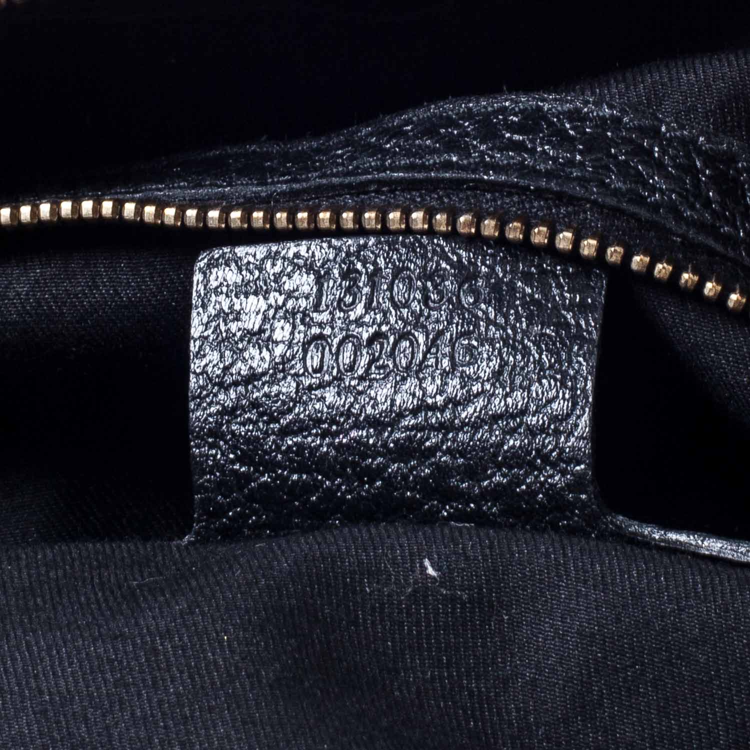 Gucci Pebbled Calfskin Web Bamboo Ring Hobo Black 7 of 9