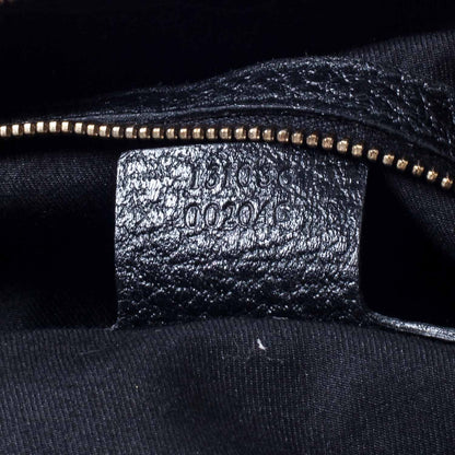 Gucci Pebbled Calfskin Web Bamboo Ring Hobo Black 7 of 9