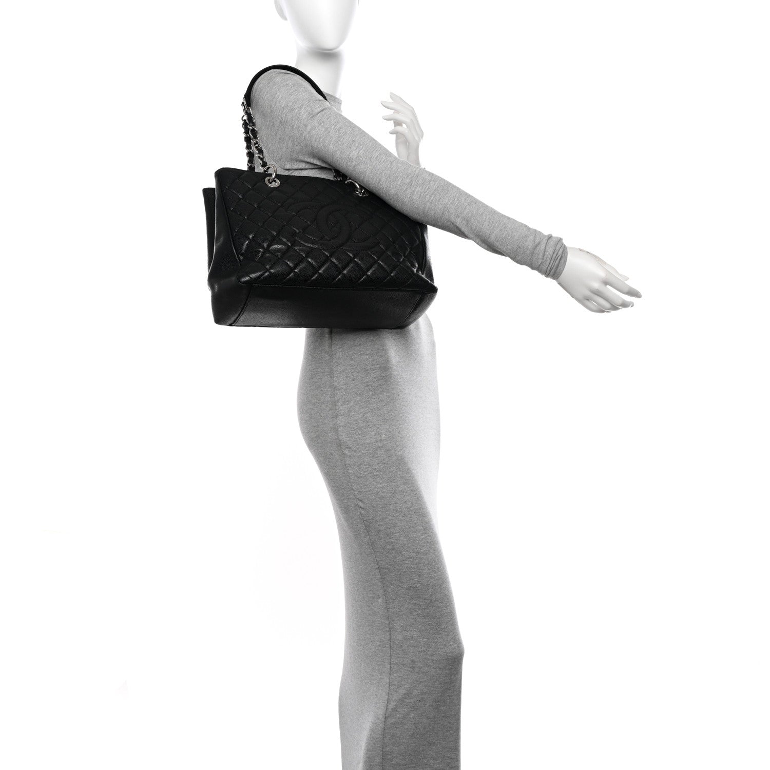 Chanel Caviar Quilted Grand Shopping Tote GST Black 2 of 12