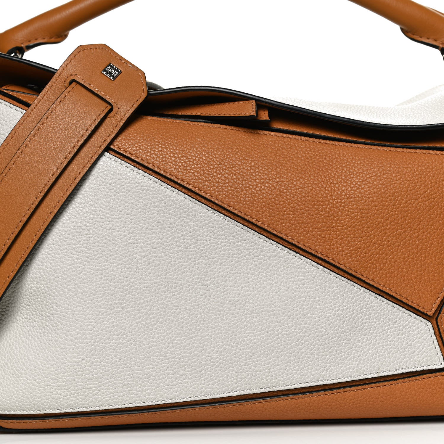 Loewe Calfskin Medium Puzzle Bag Tan Soft White 8 of 15