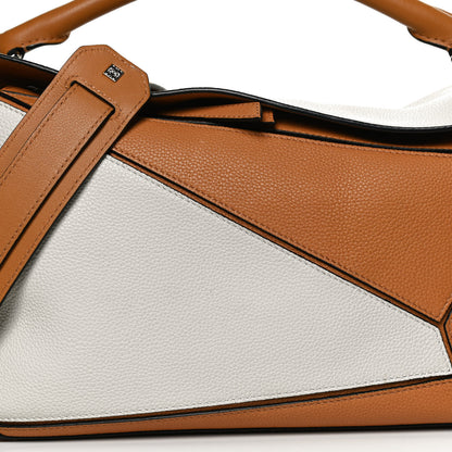Loewe Calfskin Medium Puzzle Bag Tan Soft White 8 of 15